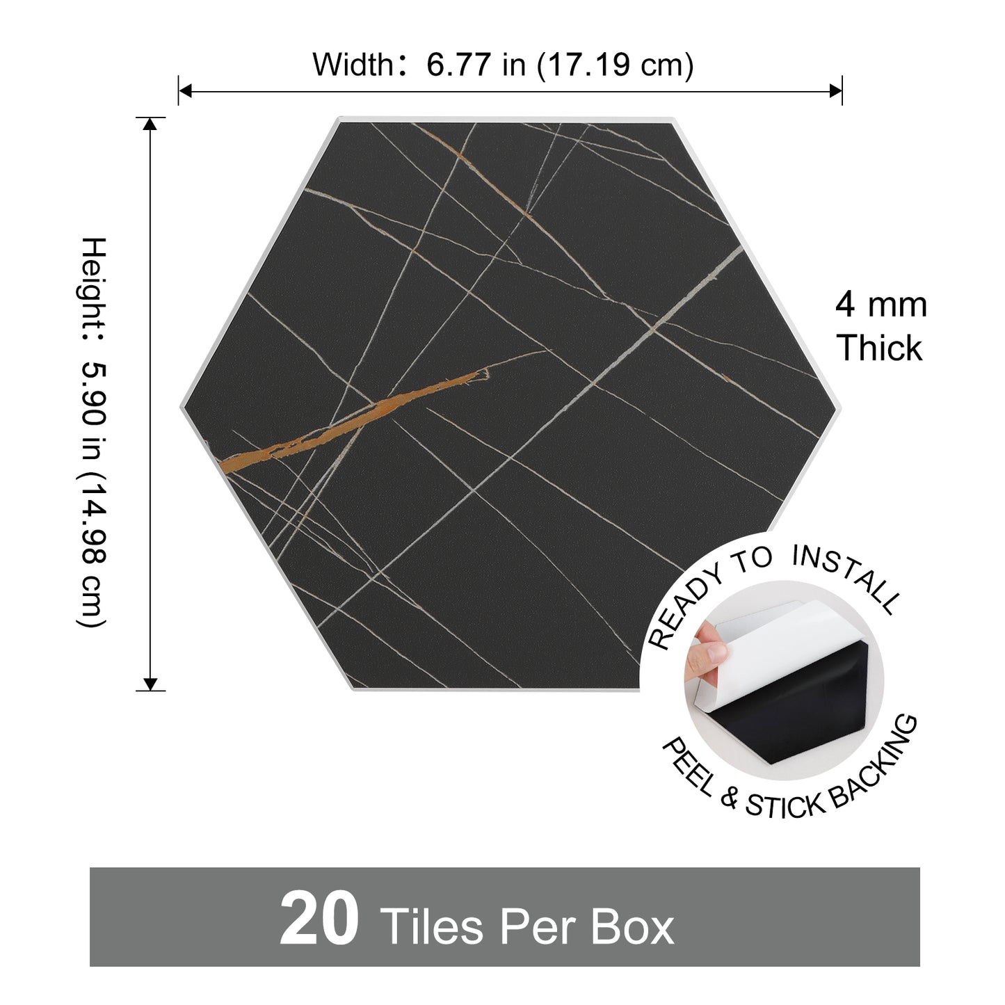 Wall Tile Black Gold
