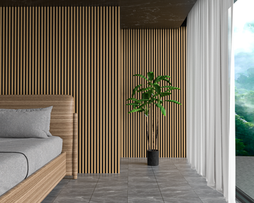 Wall Poly Oak / Black Wood